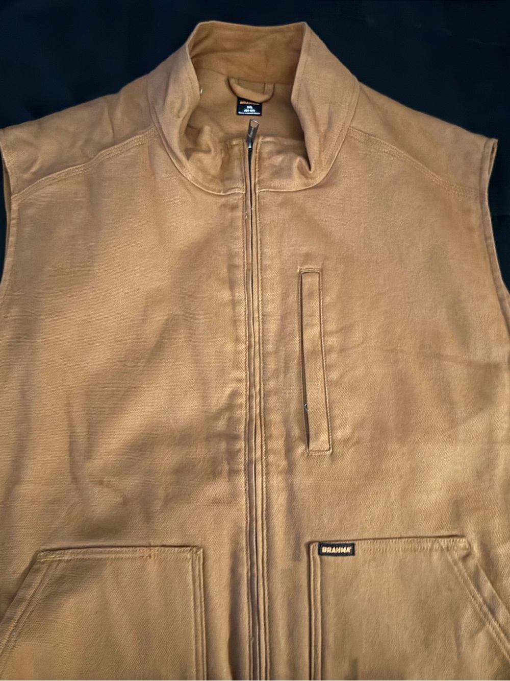 Brahma Men's Caramel/Tan Zip-Front Work Vest